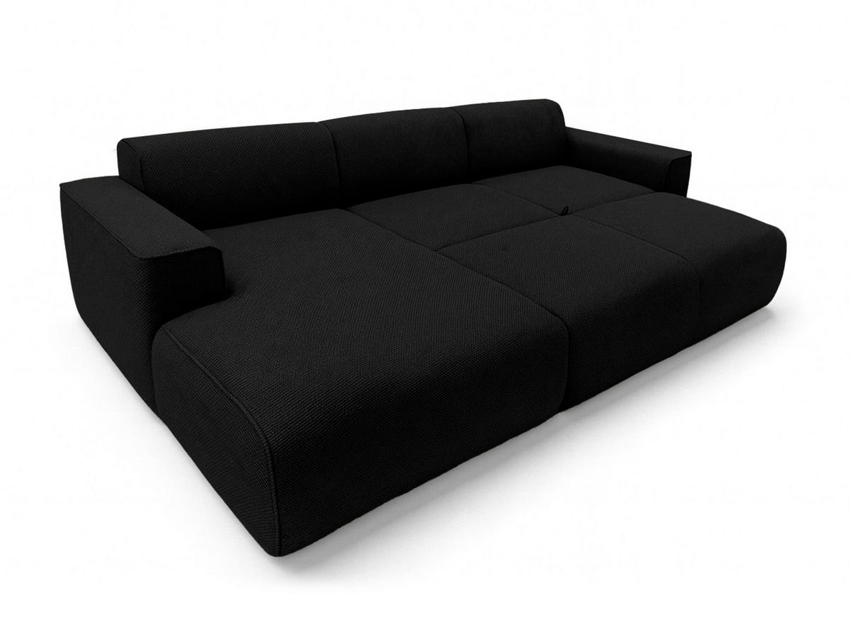 ECKSOFA L Form Ruyam Schwarz 310/165/78 cm – Schlaffunktion & Bettkasten L - Schwarz, Kunststoff/Textil (170/310cm) - AX Living