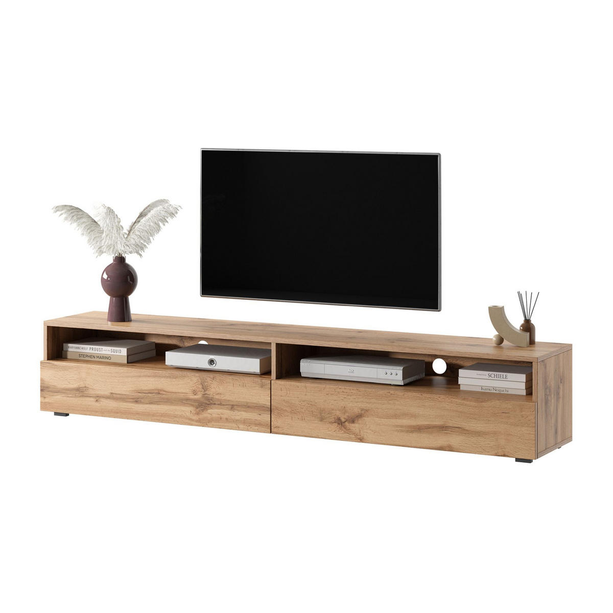 TV-LOWBOARD Rednaw mit LED Holzoptik Eiche 180 cm - Eichefarben/Eiche Wotan, Holzwerkstoff (180/30/31cm) - Selsey