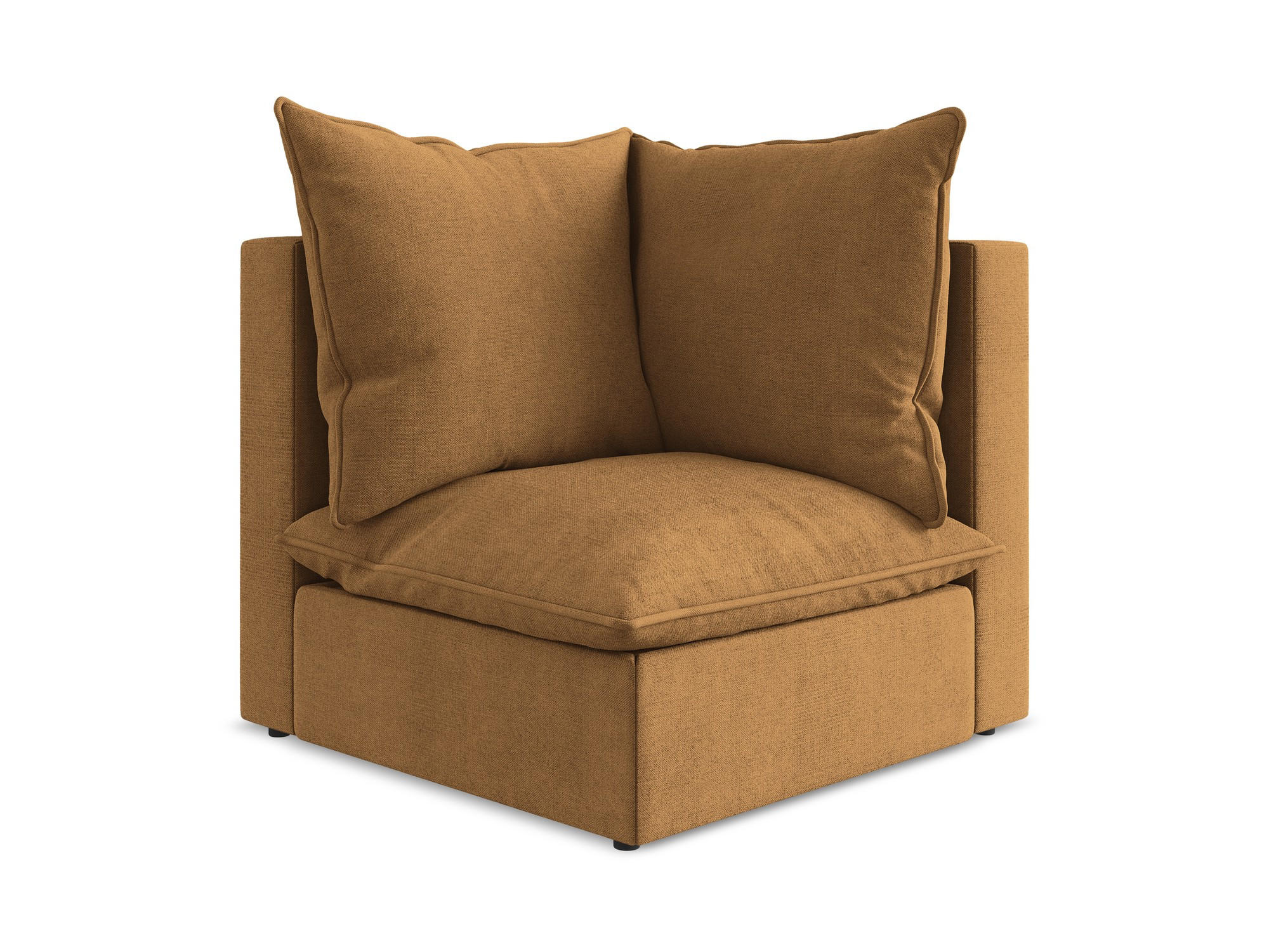 SOFAELEMENT Strukturstoff Orange - Terracotta/Schwarz, Holzwerkstoff/Kunststoff (90/77/90cm) - Makamii