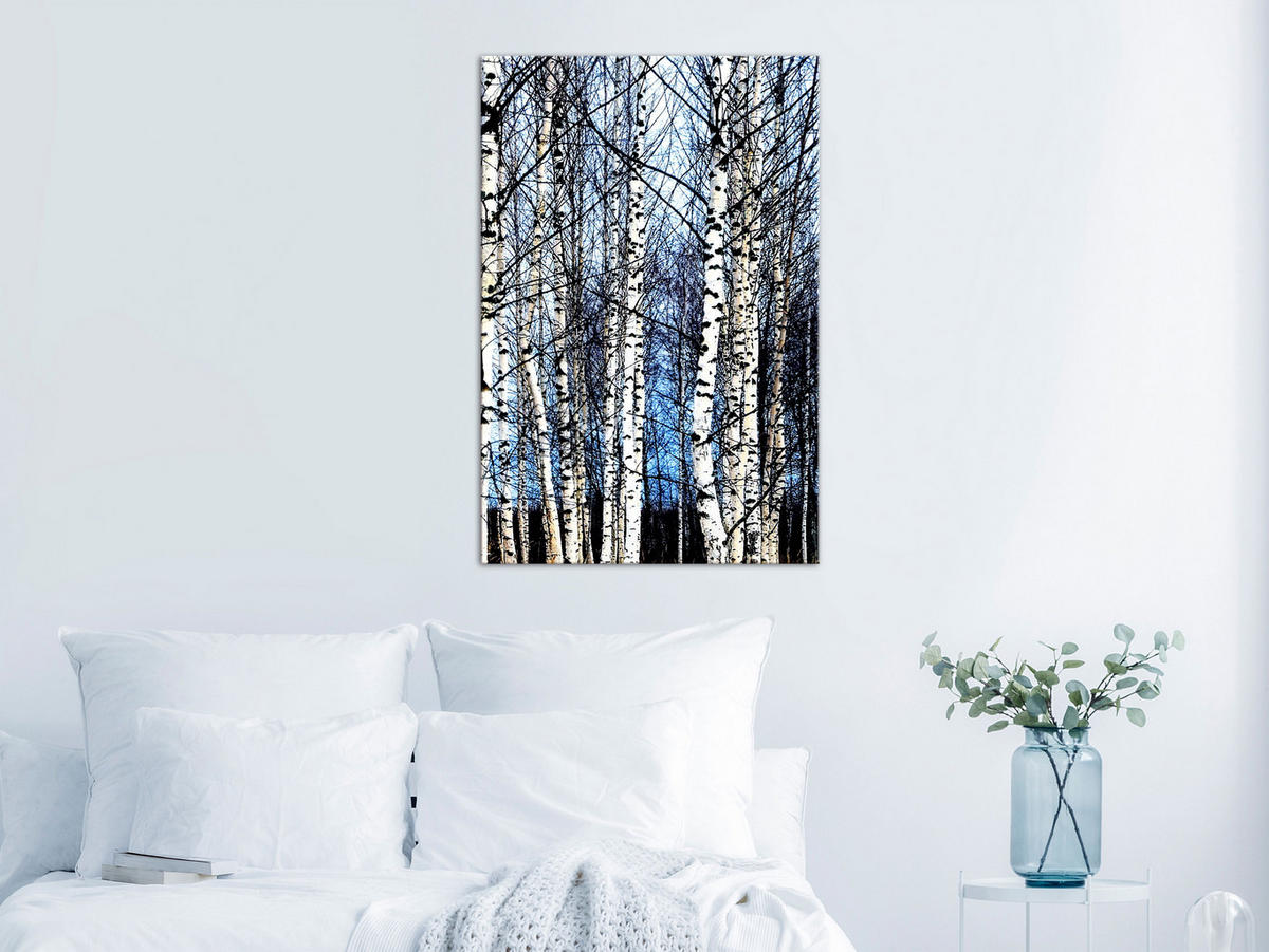 KUNSTDRUCK Schwarz-Weiß 60/90 cm - Blau/Schwarz, Textil (60/90cm) - KUNSTLOFT