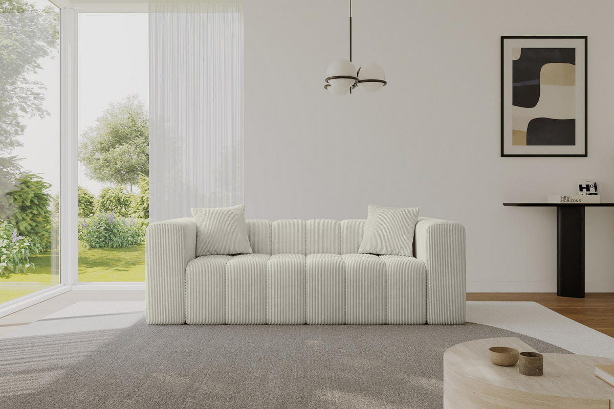 POHOVKA 2-MÍSTNÁ DONY-2 232x90x71 cm Krémová Manšestr - černá/krémová, kompozitní dřevo/textil (232/71/90cm) - ALTDECOR