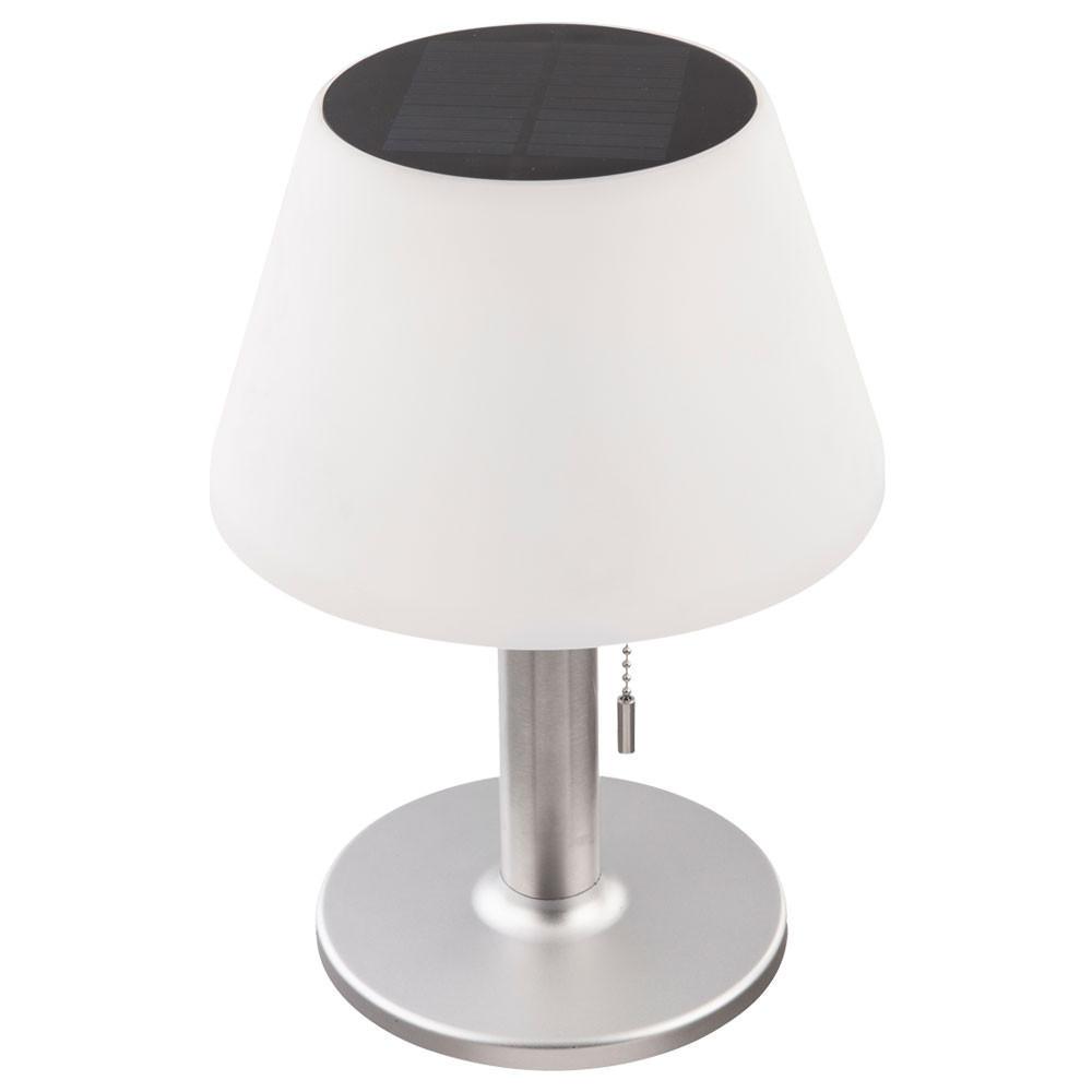 LED AUSSENLEUCHTE Solartischlampe Edelstahl Silber - Silberfarben, Metall (19.5/19.5/28cm) - Globo Lighting