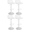 BARHOCKER 4er Set Lederlook weiß - Weiß, Textil/Metall (43.5/75/46cm) - CLP