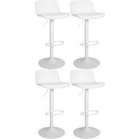 BARHOCKER 4er Set Lederlook weiß - Weiß, Textil/Metall (43.5/75/46cm) - CLP