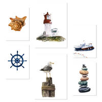 POSTER Set Mit 6 Ozean Und Meereskomposition A3 & A4 Rahmenlos - Klar, Papier (29/3cm) - Nacnic