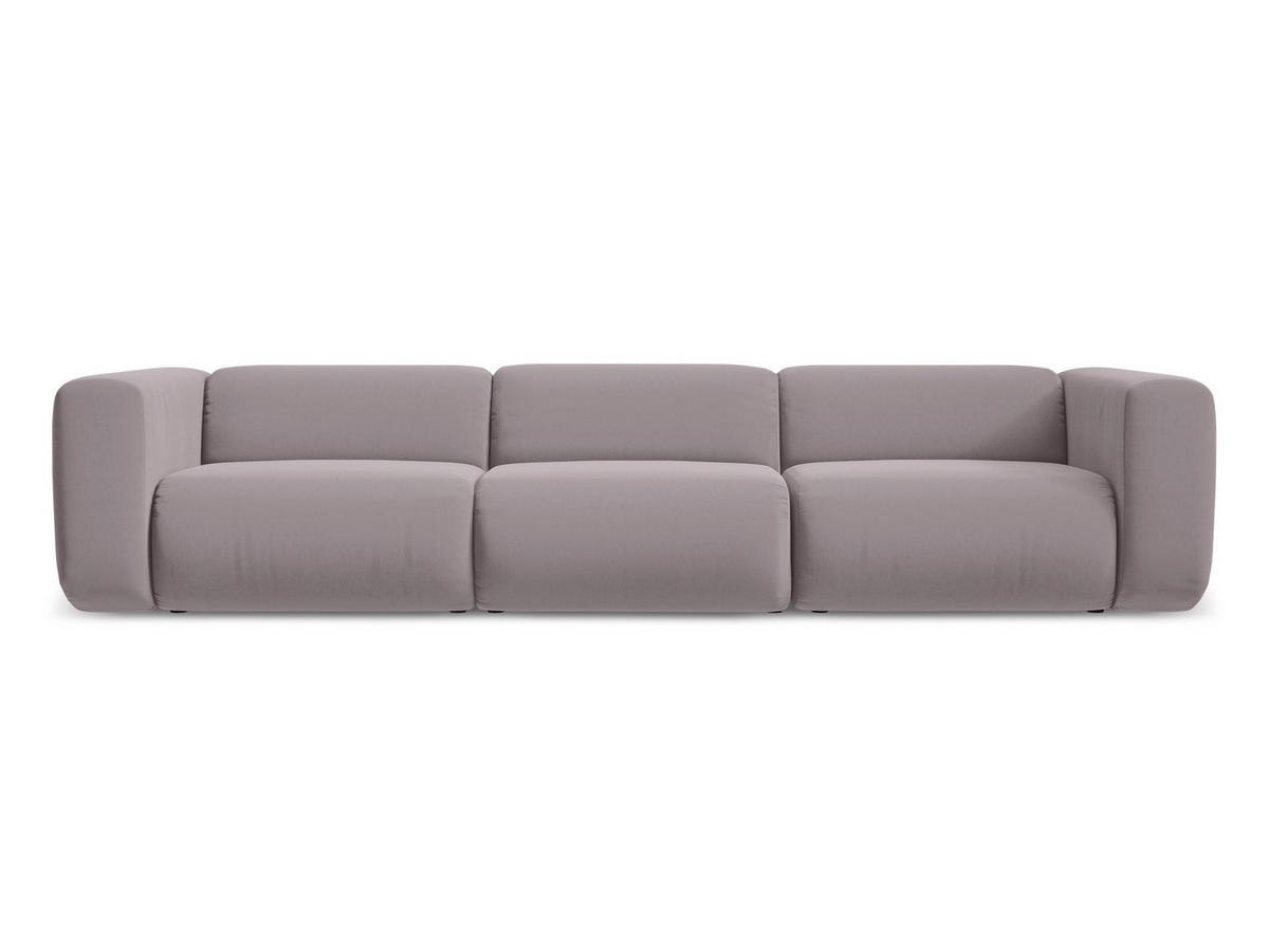 4-SITZER-SOFA Samt Stoff Violett - Lila/Flieder, Kunststoff/Textil (319/70/89cm) - Makamii
