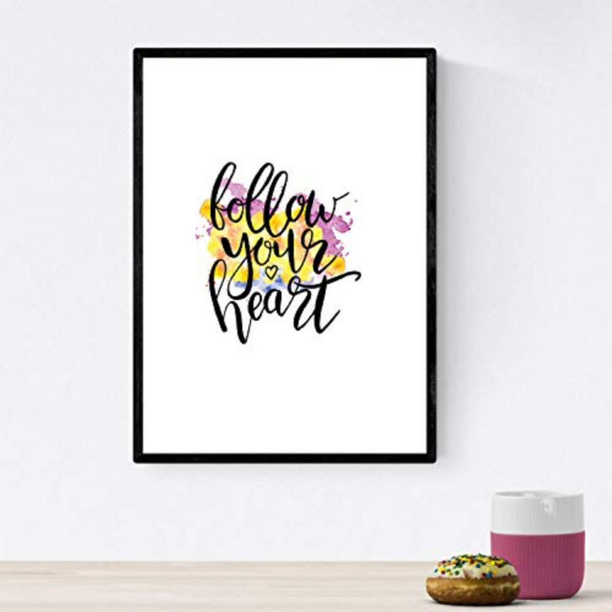 POSTER Set mit 4 glücklich und bunt ‚möglich‘ A3 Rahmenlos - Klar, Papier (29.7/3cm) - Nacnic