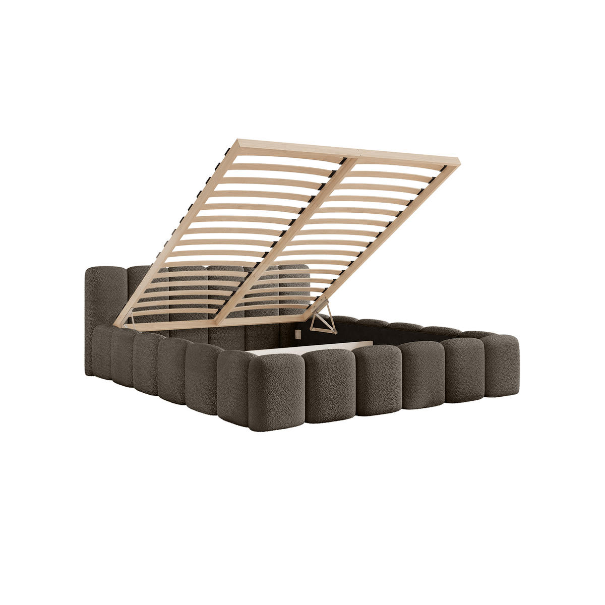 POLSTERBETT Alloggio 200x200 cm, Dunkelbraun - Dunkelbraun, Textil (200/200cm) - Fedve