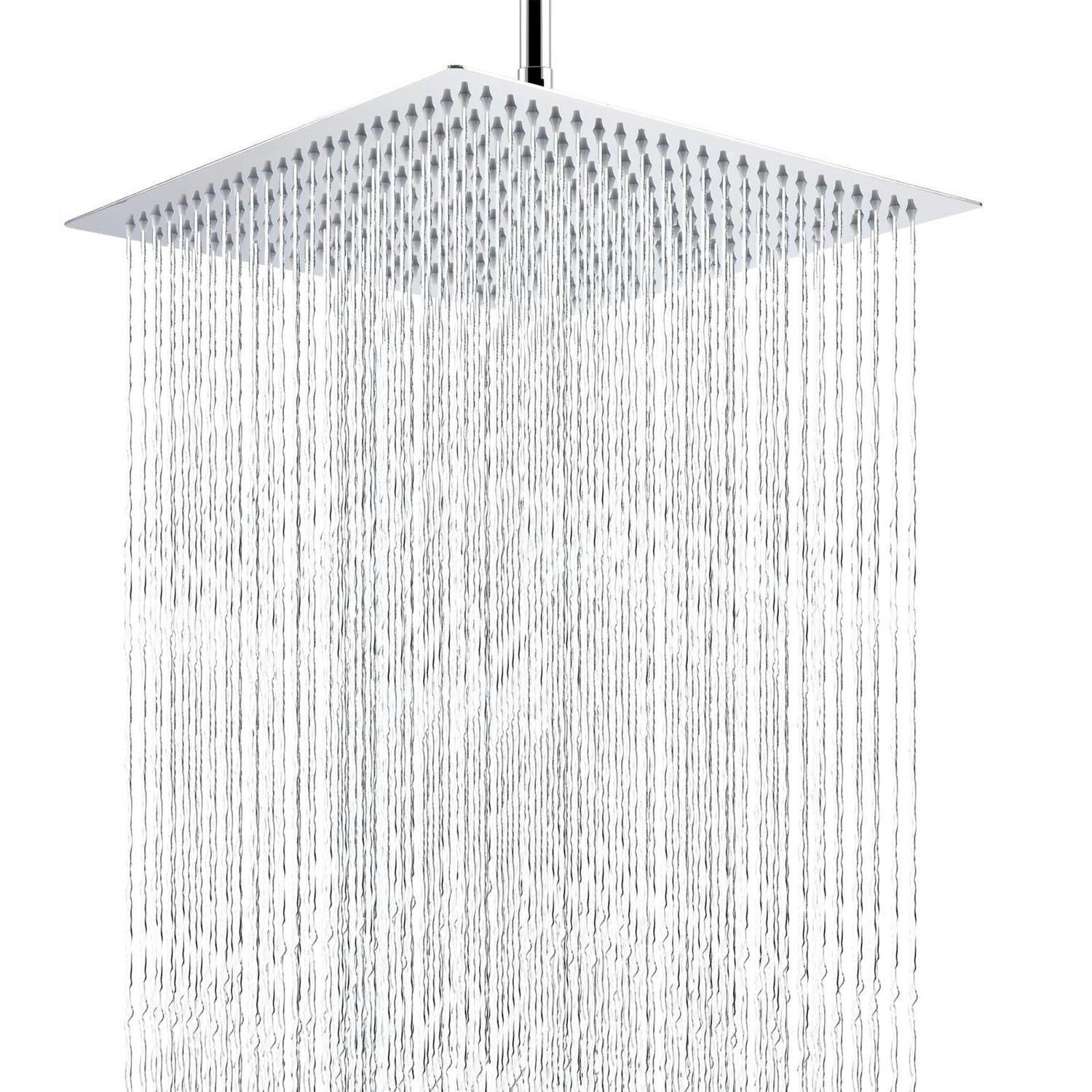 REGENDUSCHKOPF 40 cm Quadratisch Chrom Edelstahl - Silberfarben, Metall (40/12.7/40cm)