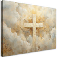 LEINWANDBILD Künstlerische und religiöse Werke 120x80cm - Beige, Textil (120/80cm) - Feeby