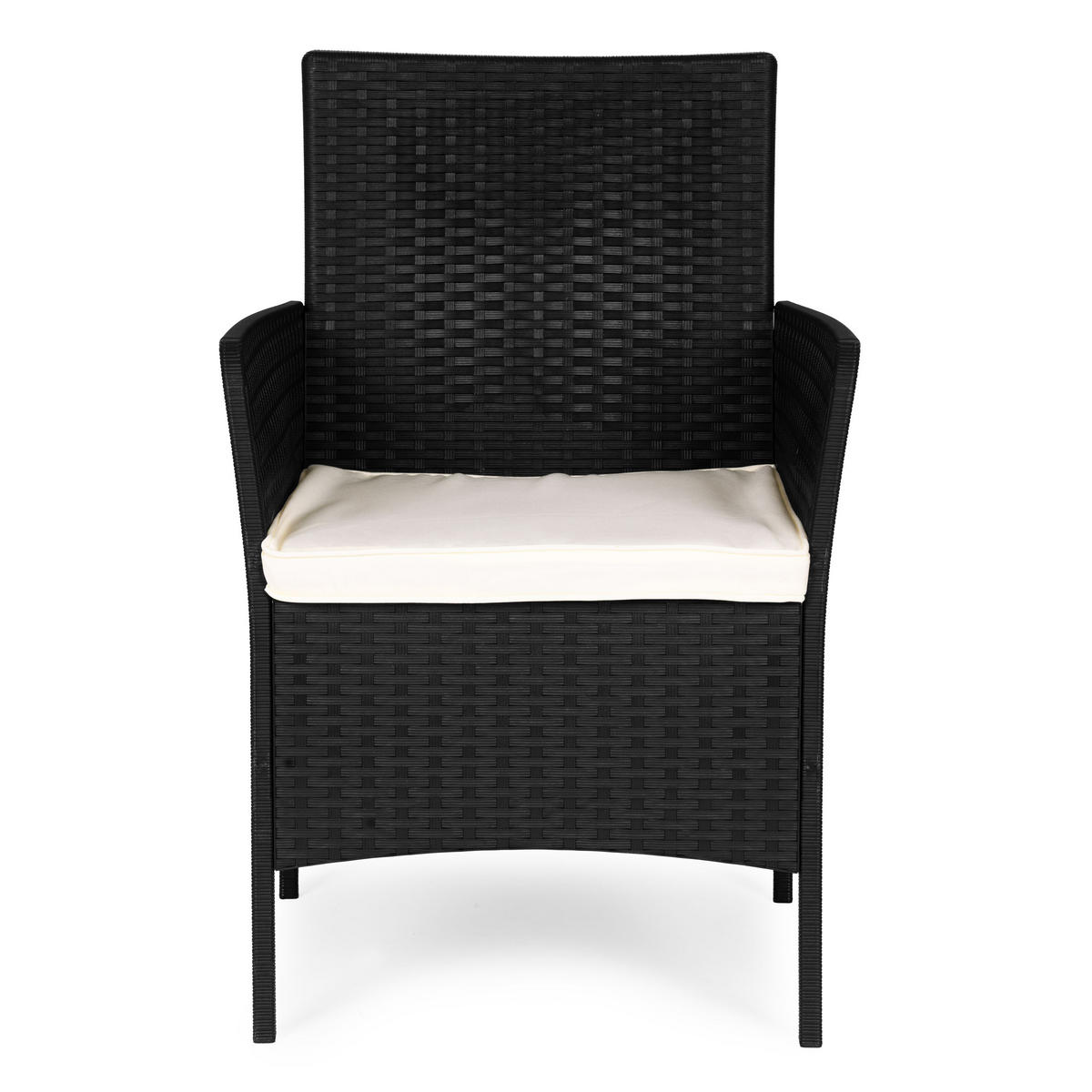 GARTENSTUHL Schwarzer Rattan-Look - Schwarz, Kunststoff (54/84/57cm) - Mat-Haus