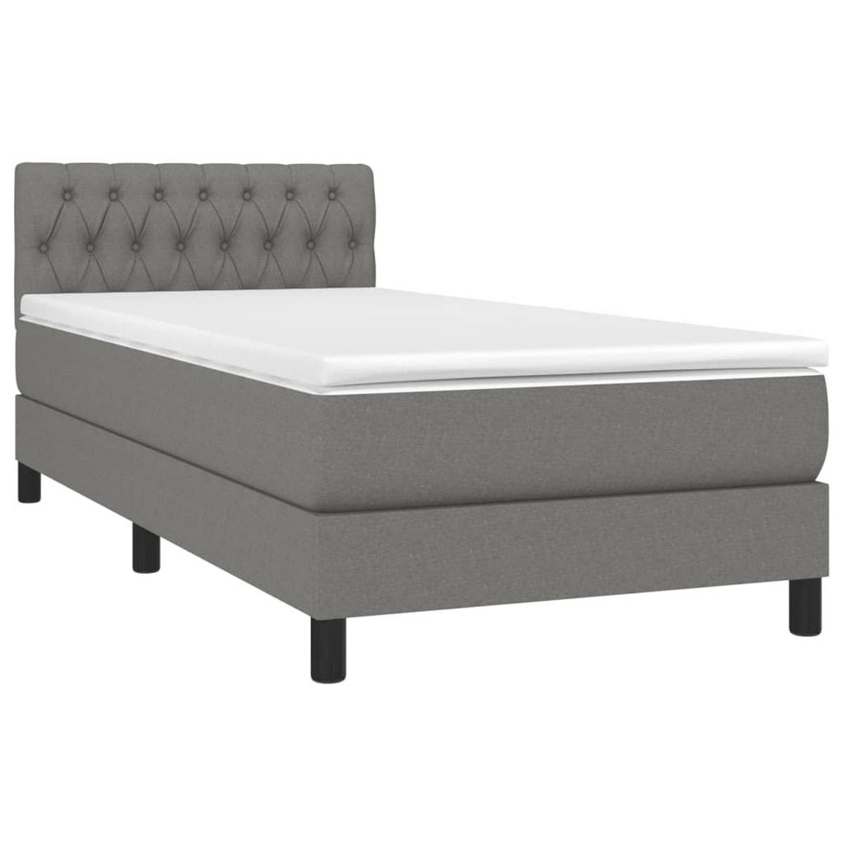 BOXSPRINGBETT 100/200 Cm Grau Gewebe - Dunkelgrau, Textil (100/203cm) - vidaXL