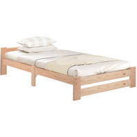 KINDERBETT aus Kiefer 90x200 cm Natur mit integriertem Lattenrost und massiver Konstruktion - Naturfarben, Holz (90/200cm) - Modfu