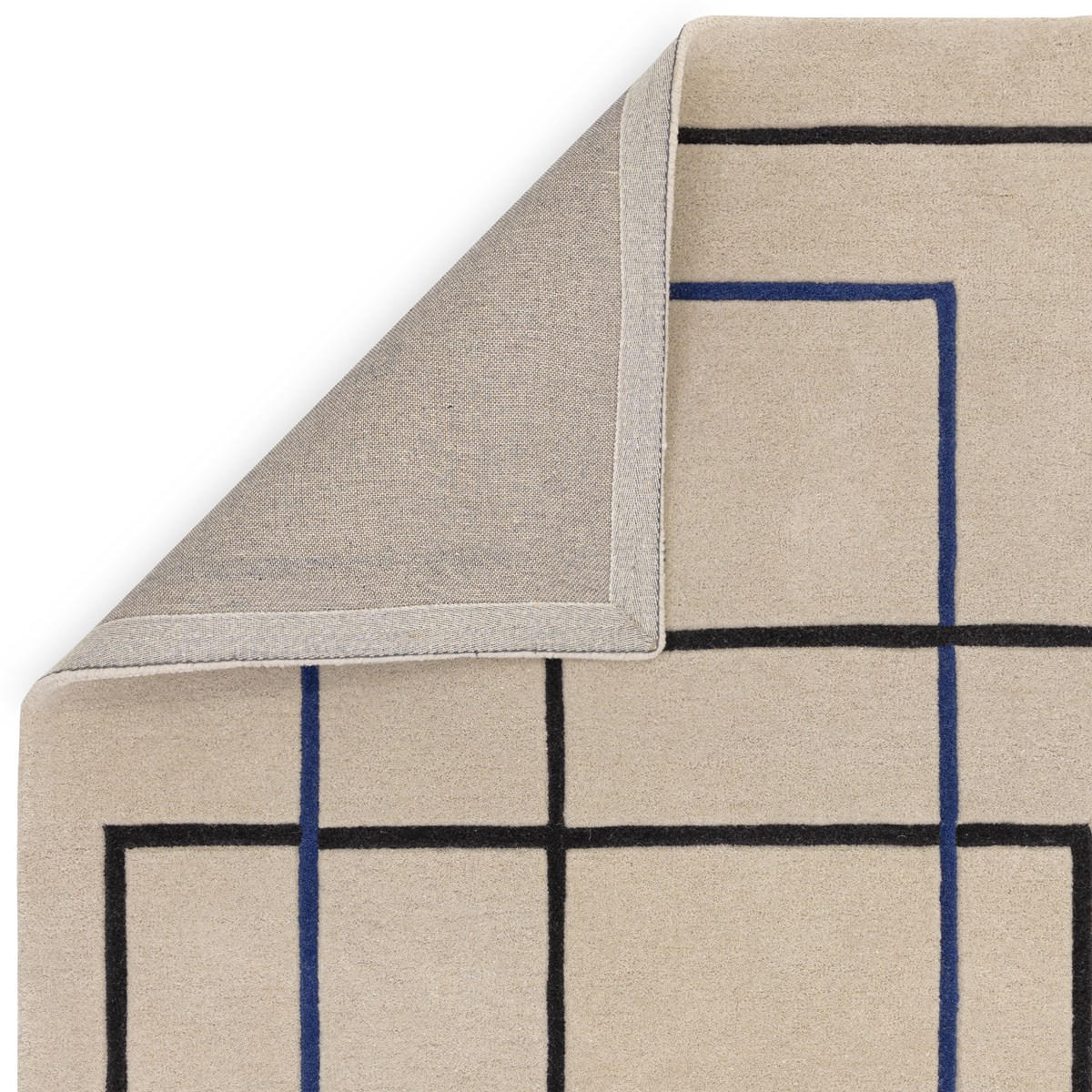 TEPPICH Moderner handgefertigter aus reiner Wolle für Wohn- und Schlafzimmer FRAME Beige 160 x 230 cm - Beige, Naturmaterialien (160/230cm) - Novatrend