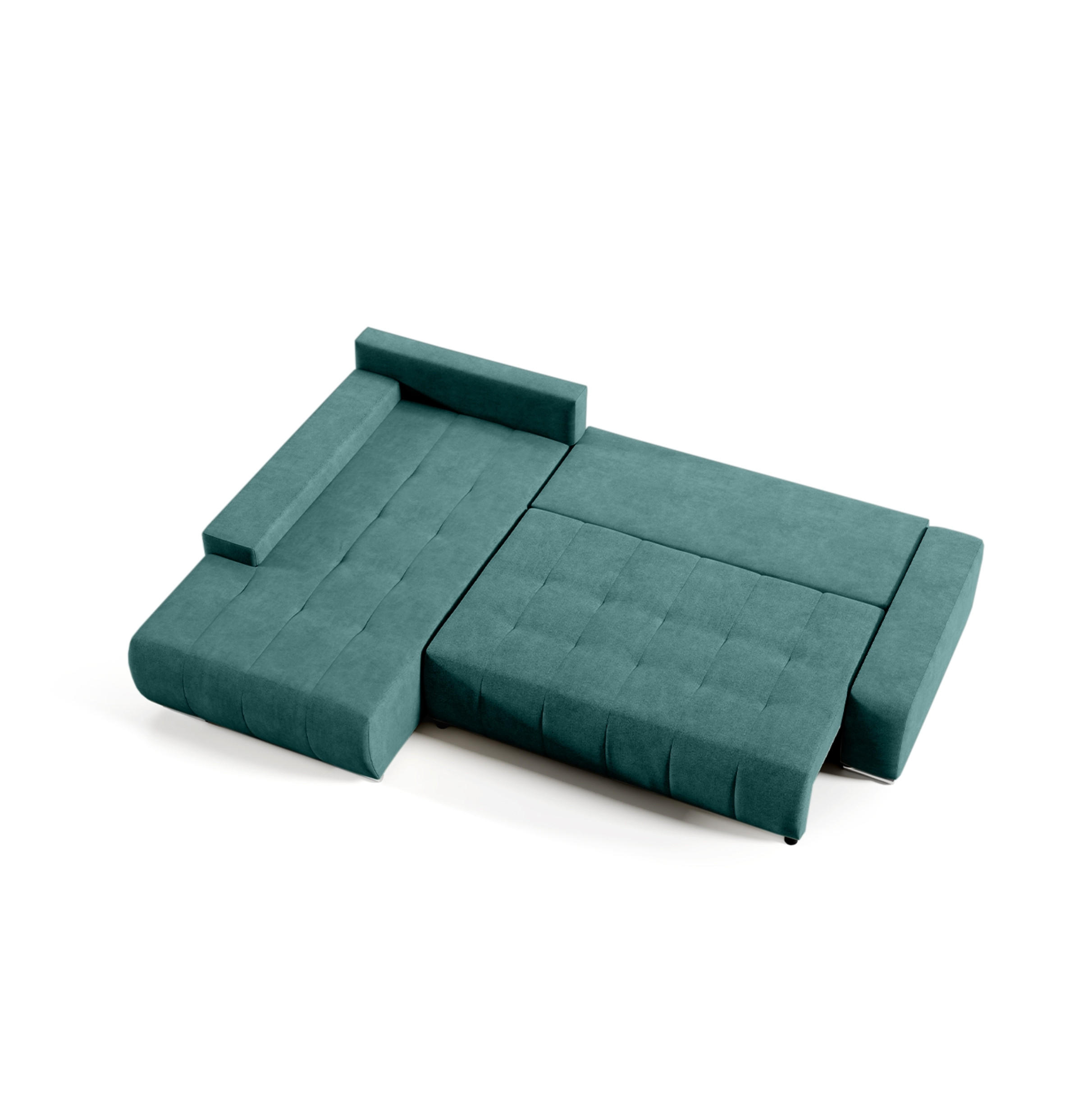 ECKSOFA mit Schlaffunktion Dhaka L, Flaschengrün - Grün, Textil (185/265cm) - Fedve