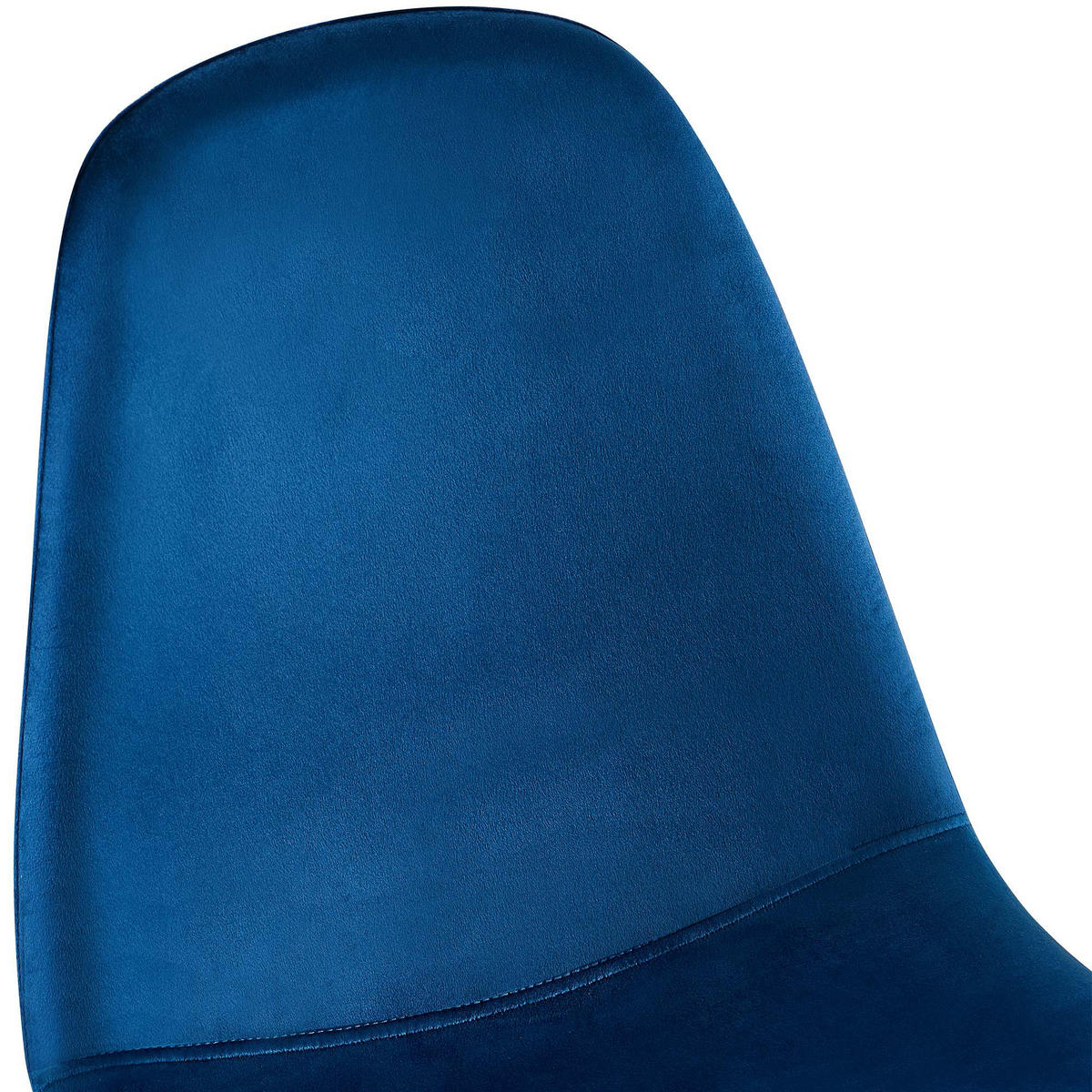 STUHL Samt Blau - Blau/Schwarz, Textil/Metall (44/88/51cm) - CLP