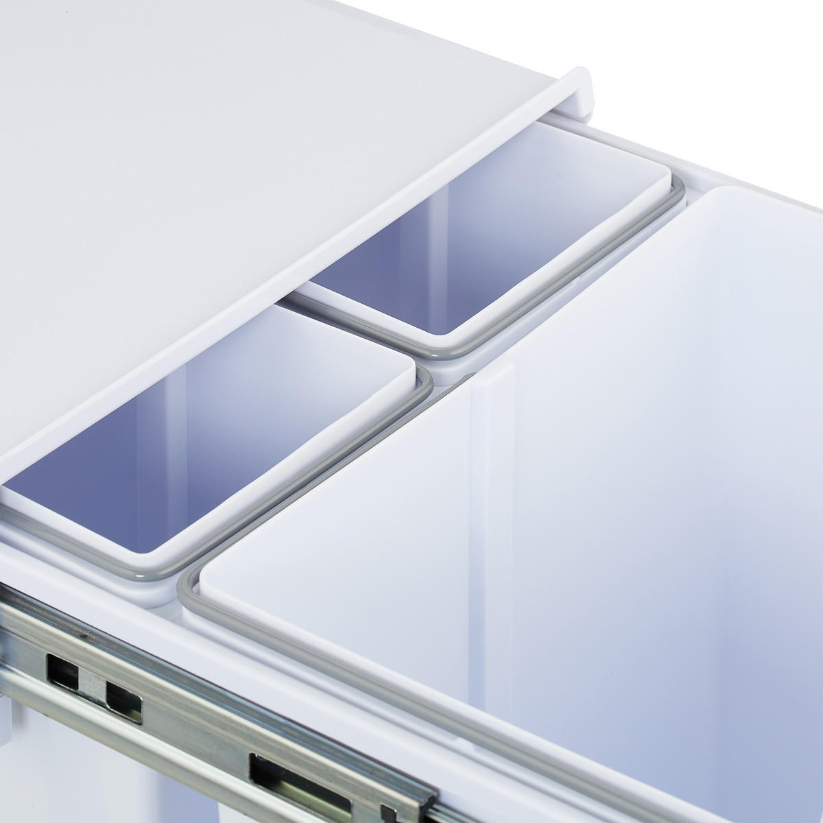 EINBAUMÜLLEIMER - Weiß, Kunststoff/Metall (34.3/35.1/48cm) - Relaxdays