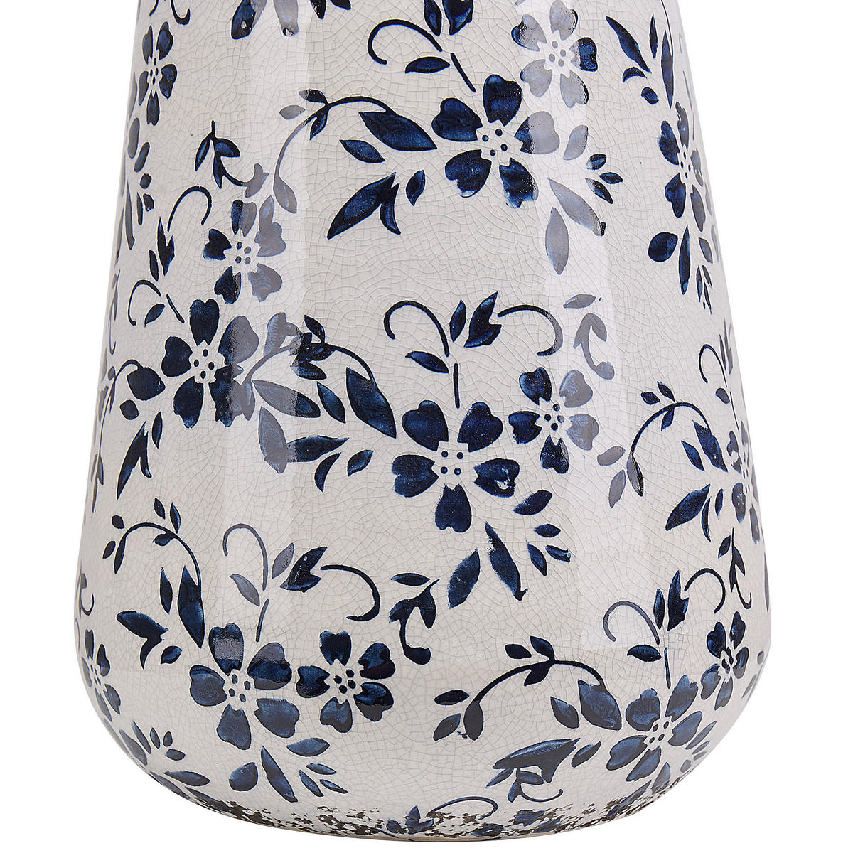 BLUMENVASE Steinzeug weiß Maroneia - Weiß, Stein (25cm) - Beliani