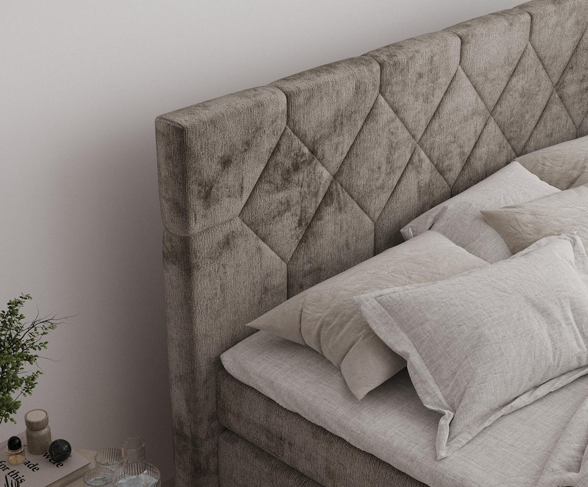 BOXSPRINGBETT Toma Braun 140/200 cm - Schwarz/Braun, Holz/Holzwerkstoff (140/200cm) - Maison de Reve