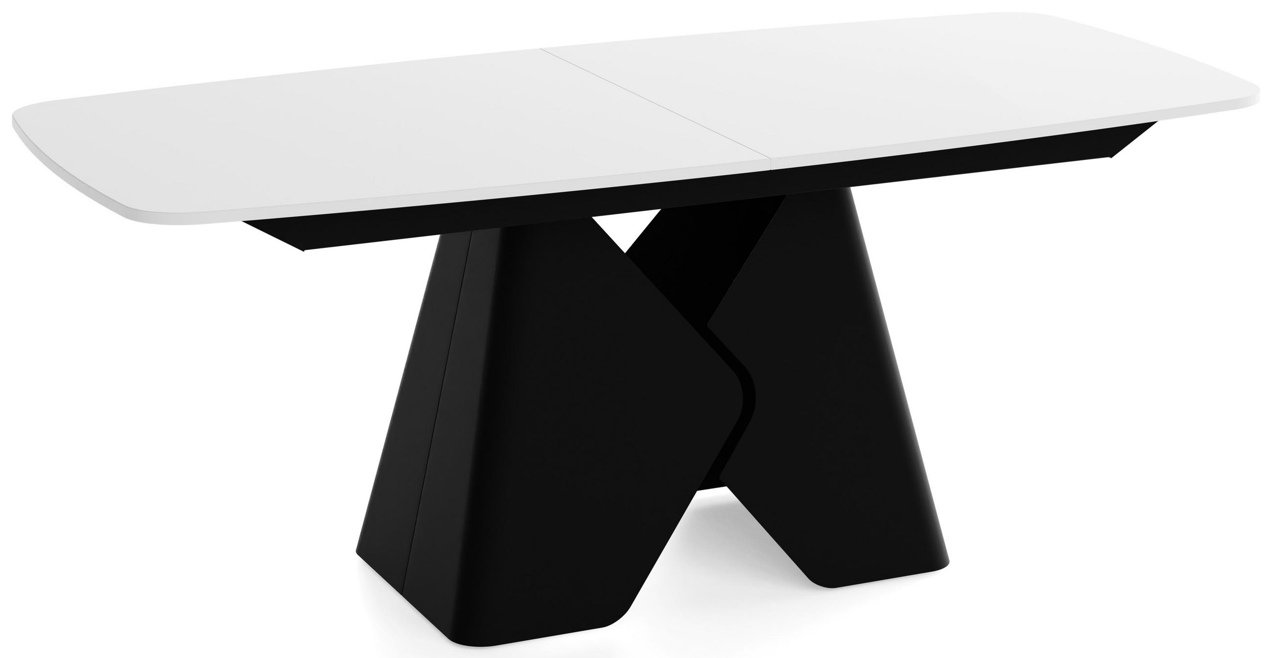 ESSTISCH Vanta rechteckig ausziehbar verlängerbar mit Schwarzem Metallgestell, Weiß 180-270/90/76 cm - Schwarz/Weiß, Holzwerkstoff/Metall (90/270/76cm) - WFL GROUP