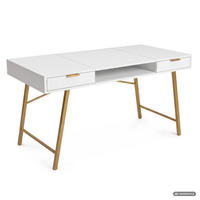SCHREIBTISCH ARDEN 120 cm Weiß - Goldfarben/Weiß, Holzwerkstoff (120/50/80.5cm) - Akord