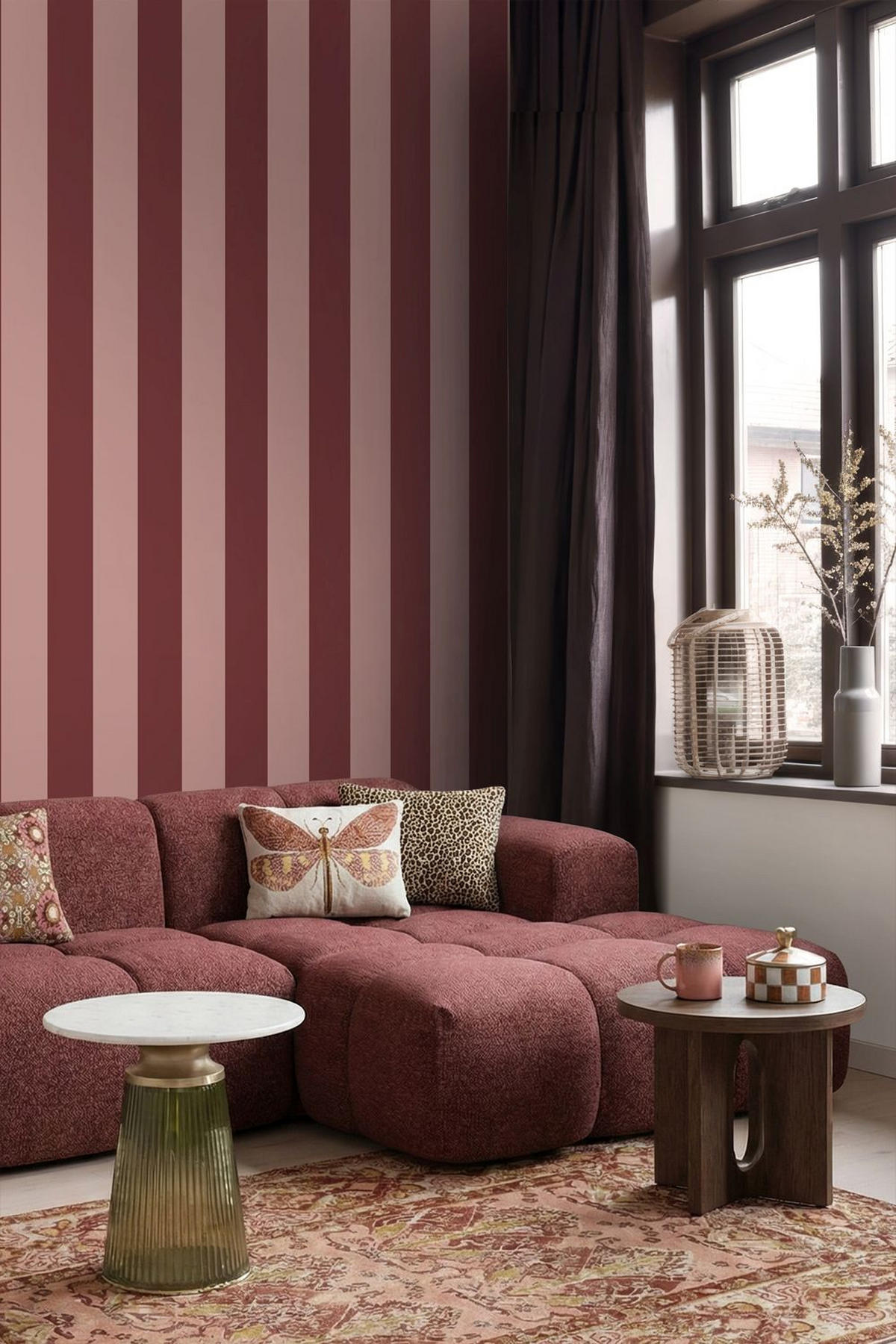 TAPETE Streifen 50 x 900 cm - Pink, Papier (50/900cm) - ESTAhome