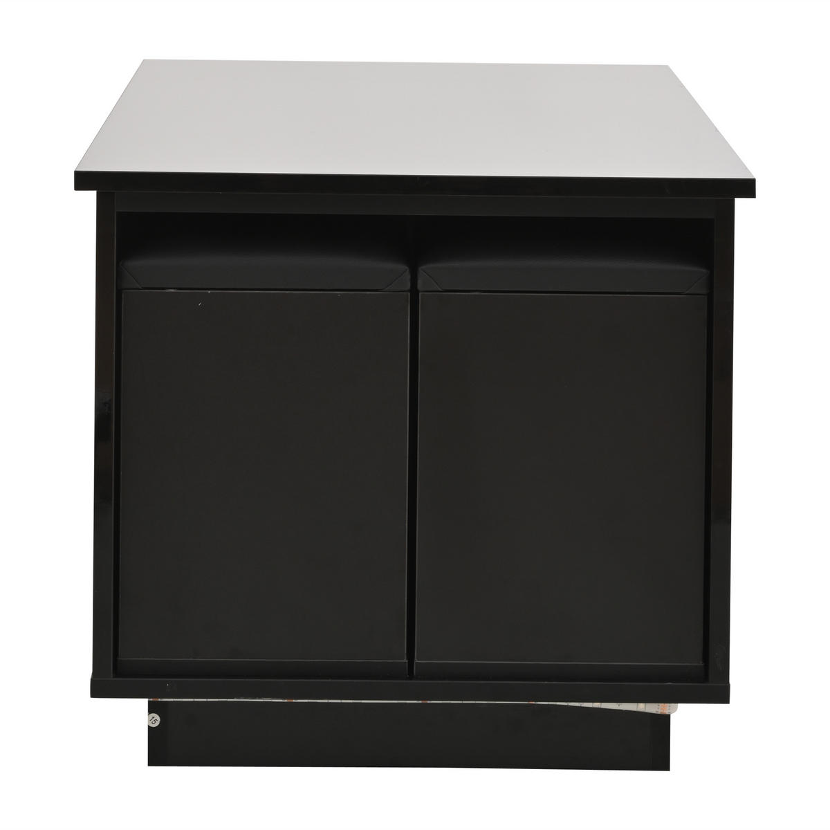 COUCHTISCH in Schwarz mit LED und Schubladen für Wohnzimmer, B100/T50/H45 cm - Schwarz, Holzwerkstoff/Metall (50/100/59cm) - STILVORA