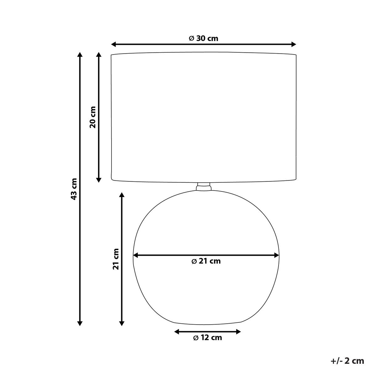 TISCHLAMPE Areoso 30/30/43 cm - Grau, Keramik (30/30/43cm) - Beliani