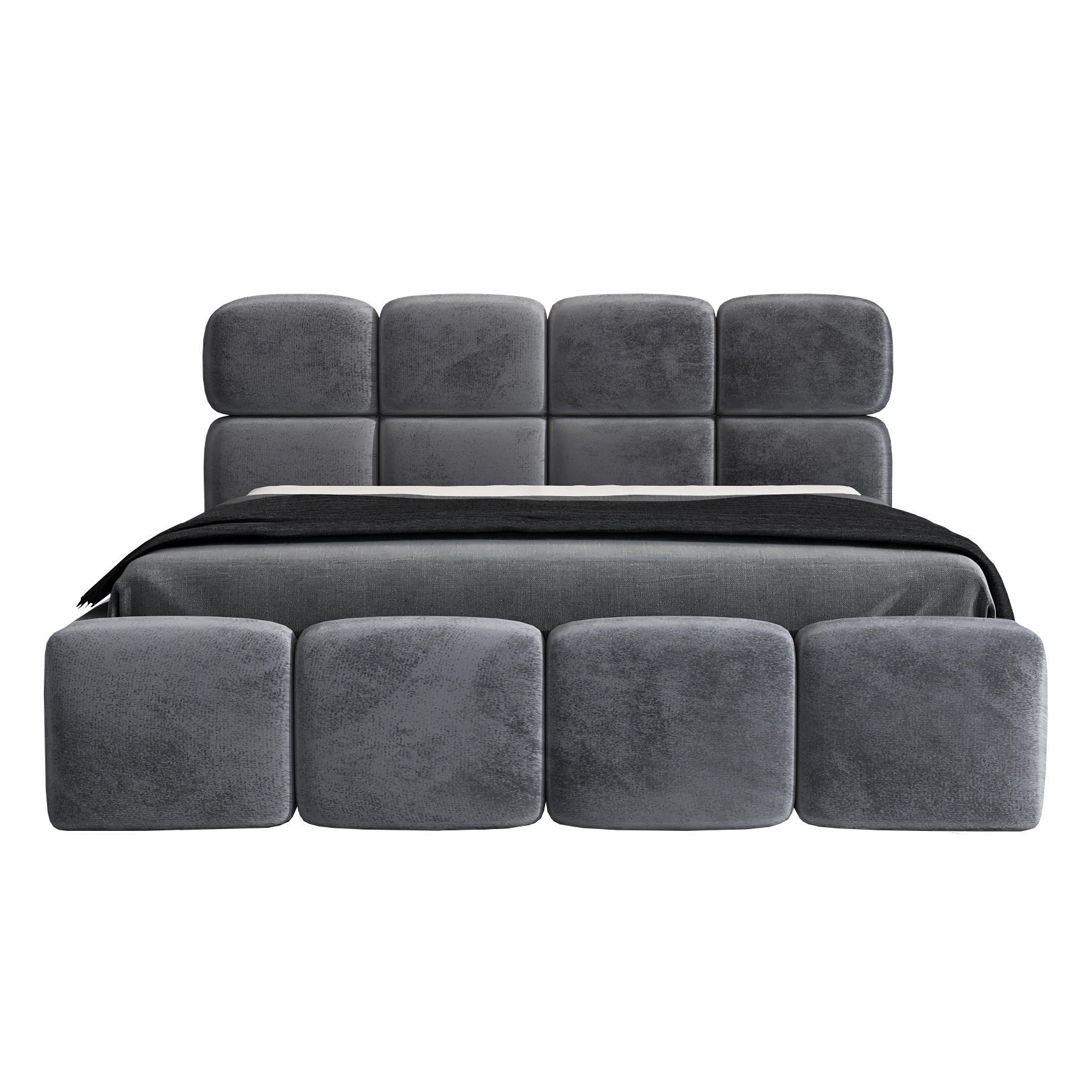 POLSTERBETT MONAKO 120x200 Dunkelgrau - Dunkelgrau, Textil (120/200cm) - A&J MöbelLand