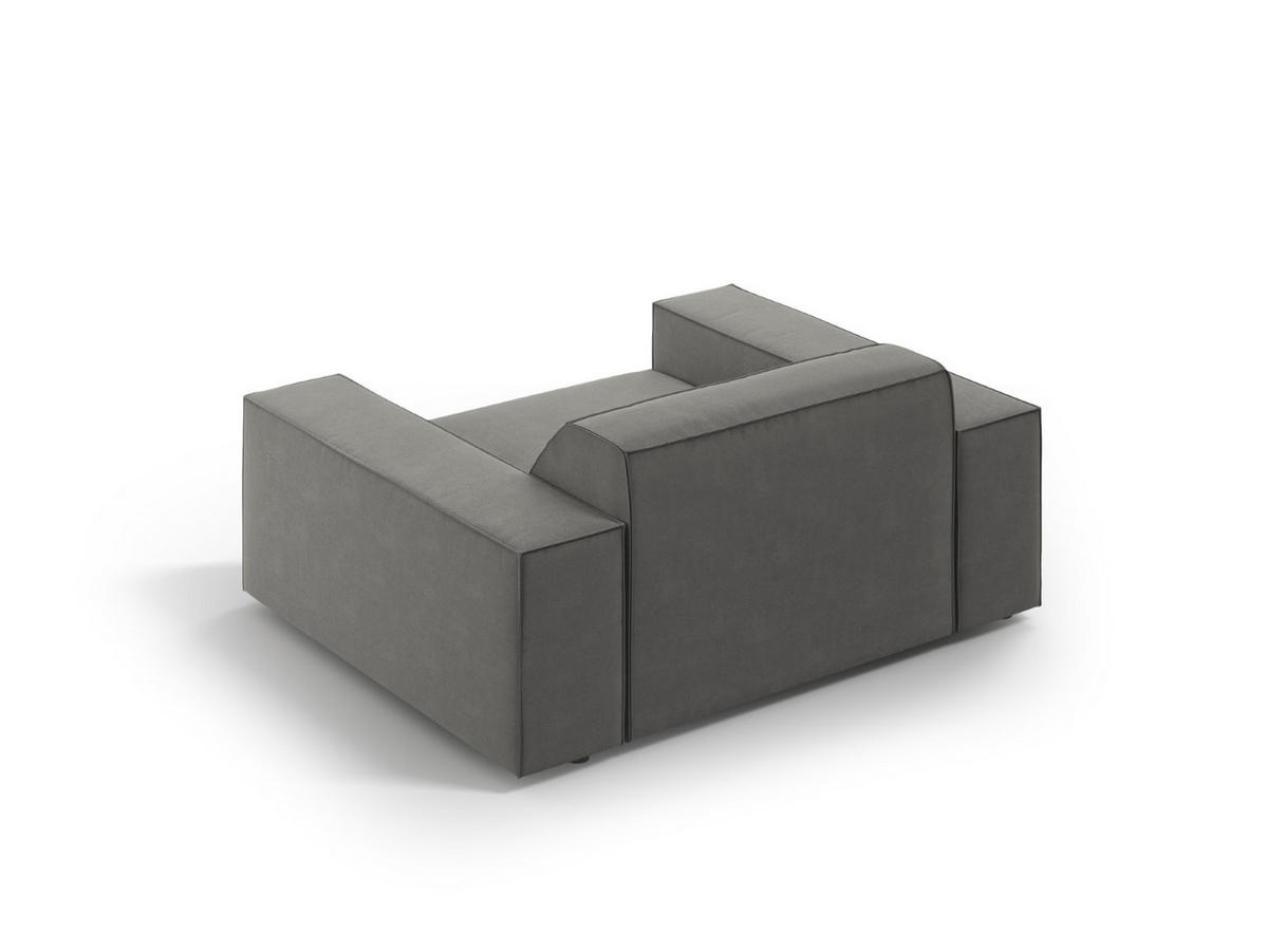 SESSEL Jodie aus Samt hellgrau - Hellgrau, Textil (102/70/124cm) - Micadoni