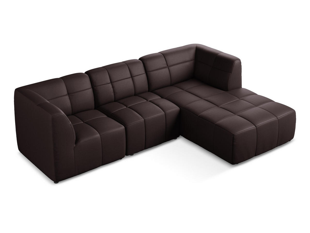 ECKSOFA Links Chenille Stoff Grau - Hellgrau/Schwarz, Holzwerkstoff/Kunststoff (178/166cm) - Makamii