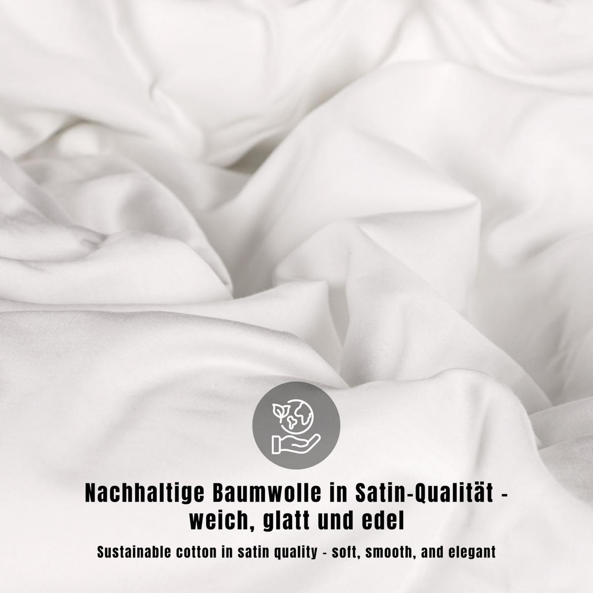 SATIN BETTWÄSCHE PLAIN - Weiß, Textil (155/220cm) - Schöner Wohnen