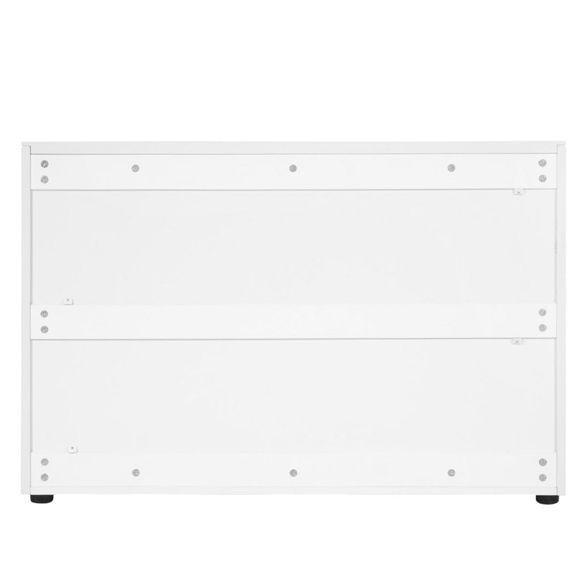 KOMMODE - Hochglanz Weiß - Weiß Hochglanz, Holzwerkstoff (110/75/45cm) - home24