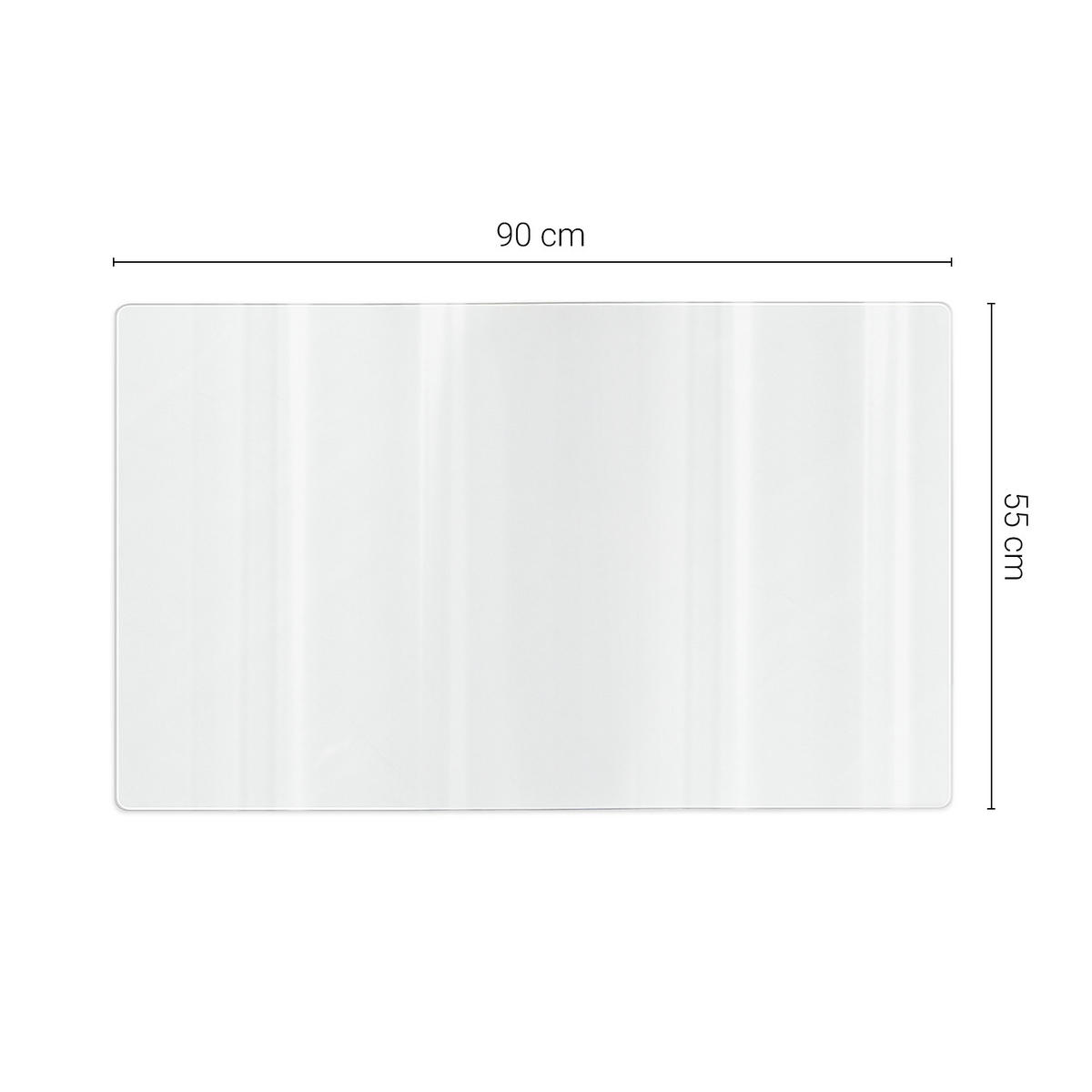 SCHUTZUNTERLAGE 90 x 55 cm – Transparente – Schutzmatte - Transparent, Kunststoff (0.2/55/90cm) - TULUP