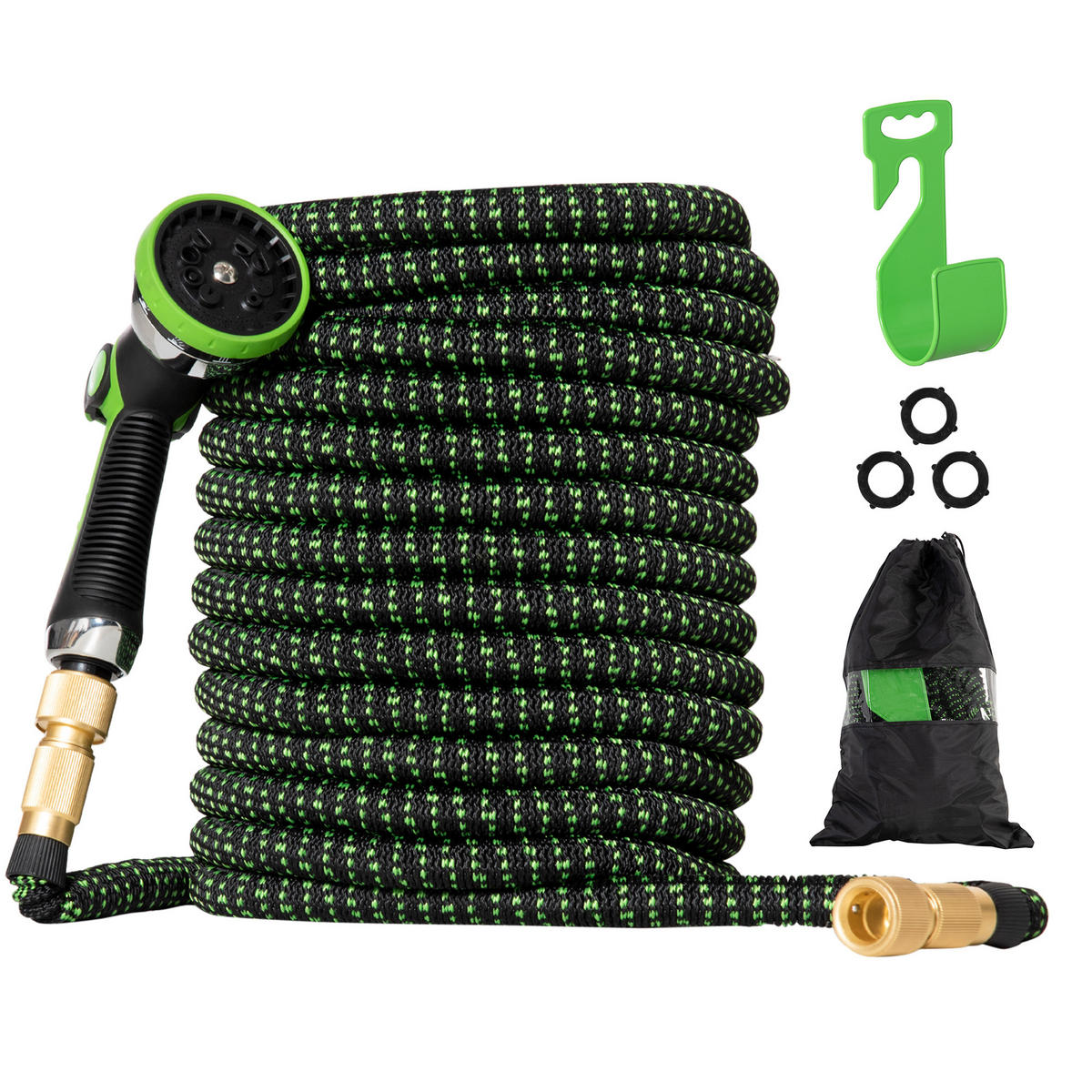 GARTENSCHLAUCH flexibel, 30 m mit 10 Funktionen, Sprühdüse Wasserschlauch, Anschluss - Multicolor, Kunststoff (2cm) - Outsunny