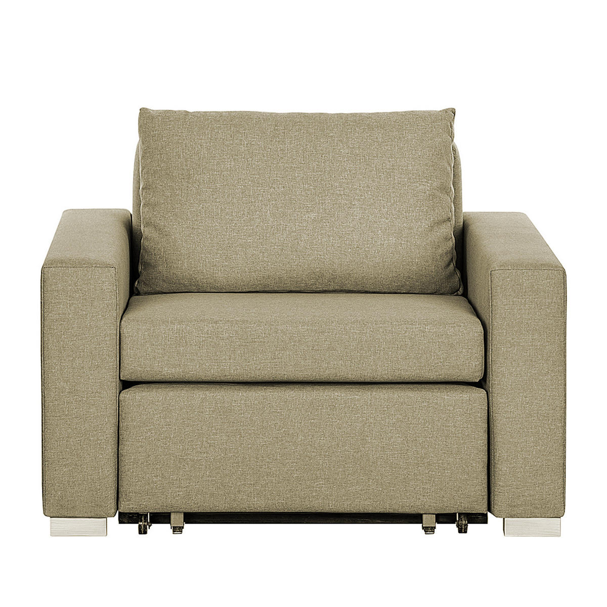 SCHLAFSESSEL - Beige/Silberfarben, Textil (110/90/90cm) - home24