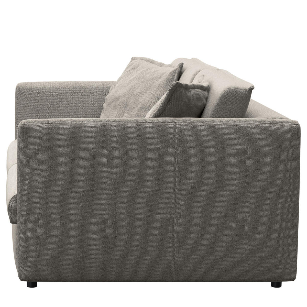 3-SITZER SOFA - Schwarz/Grau, Kunststoff/Textil (219/84/117cm) - home24