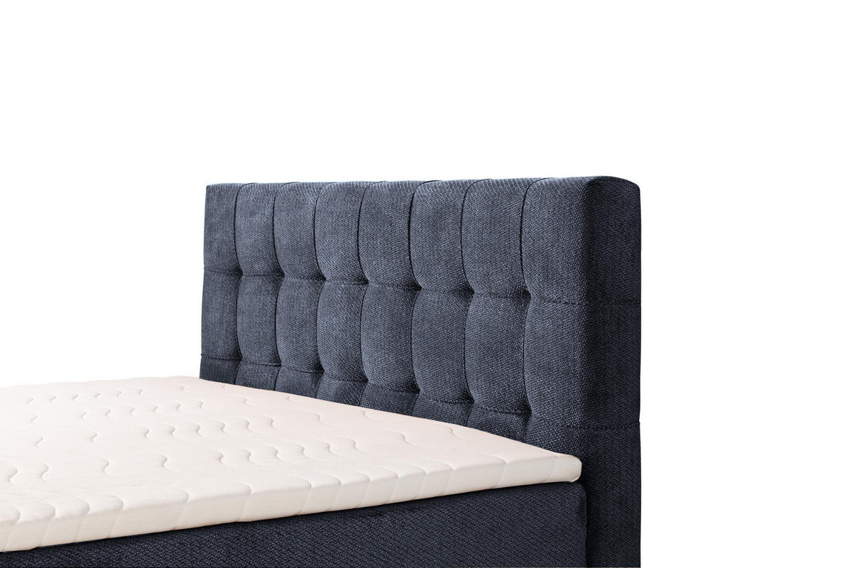 BOXSPRINGBETT IMPERIAL mit Topper und Bettkasten, Anthrazit, 140x200 cm - Anthrazit, Textil (140/200cm) - KS Home Concept