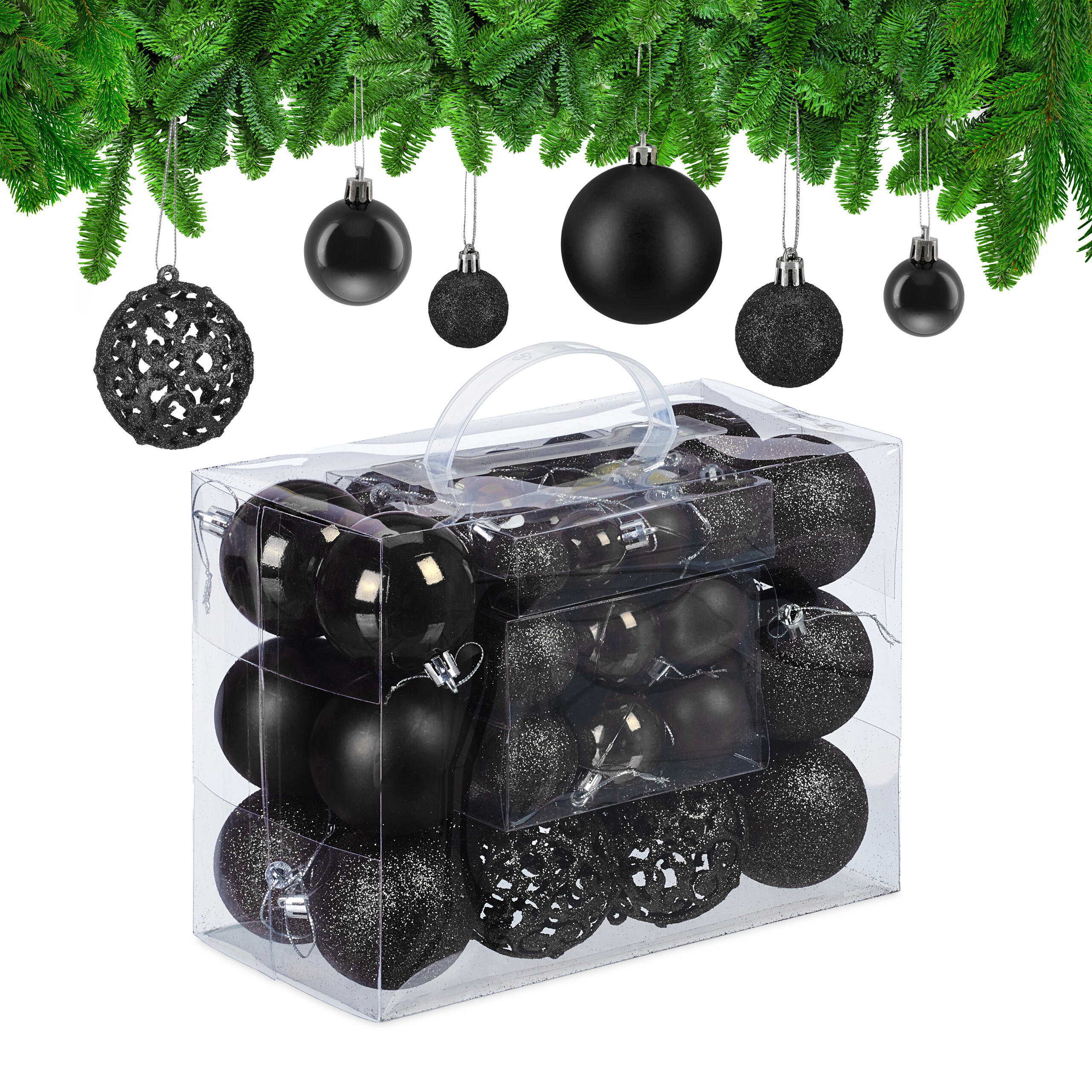 Relaxdays BAŇKY Černá 50dílný-set polystyren