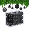 WEIHNACHTSKUGELN-SET 50-tlg. - Schwarz, Kunststoff (6/7/6cm) - Relaxdays