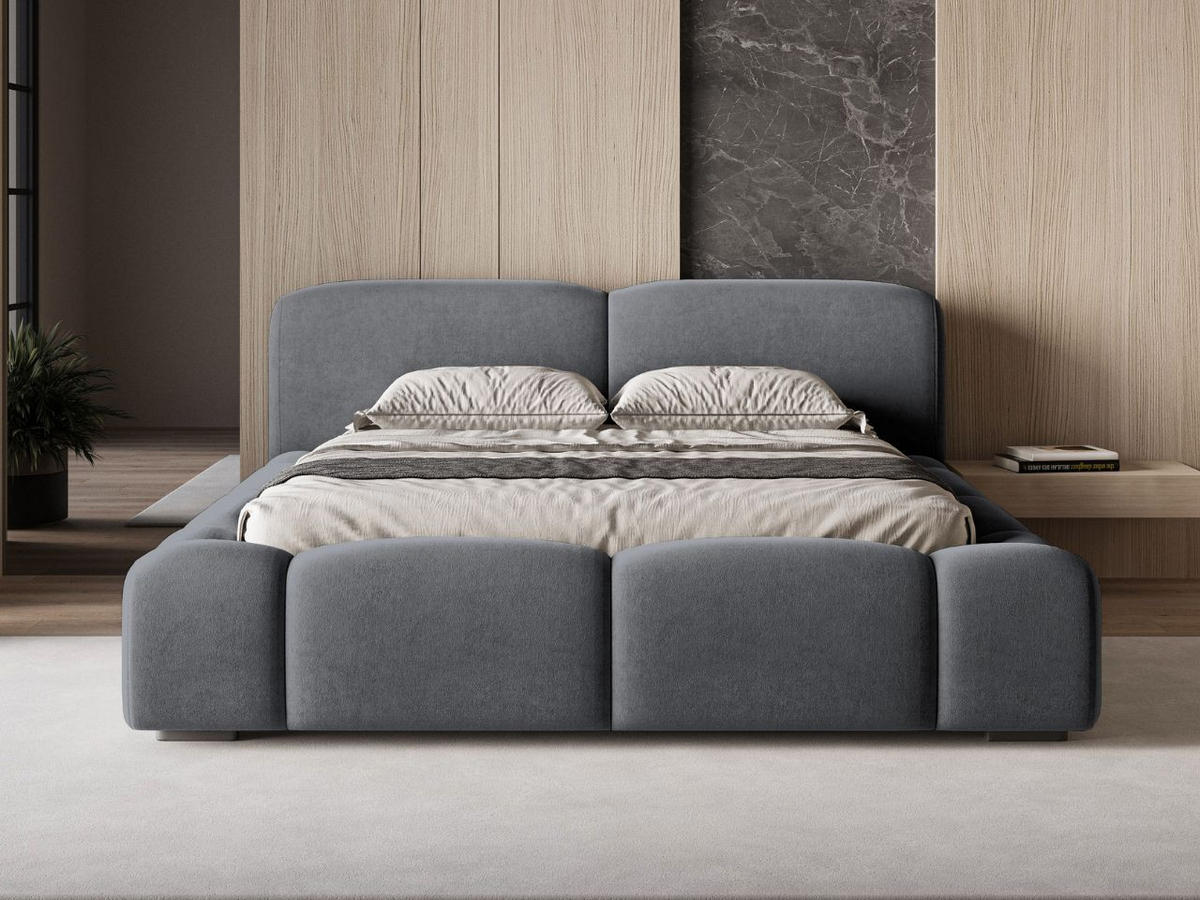 POLSTERBETT Aubi 180x200 Dunkelgrau - Dunkelgrau, Textil (180/200cm) - Graingold