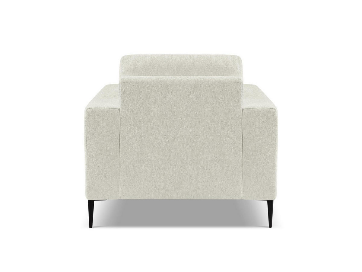 SESSEL Chenille Stoff Beige - Hellbraun/Schwarz, Holzwerkstoff/Textil (93/88/105cm) - Makamii
