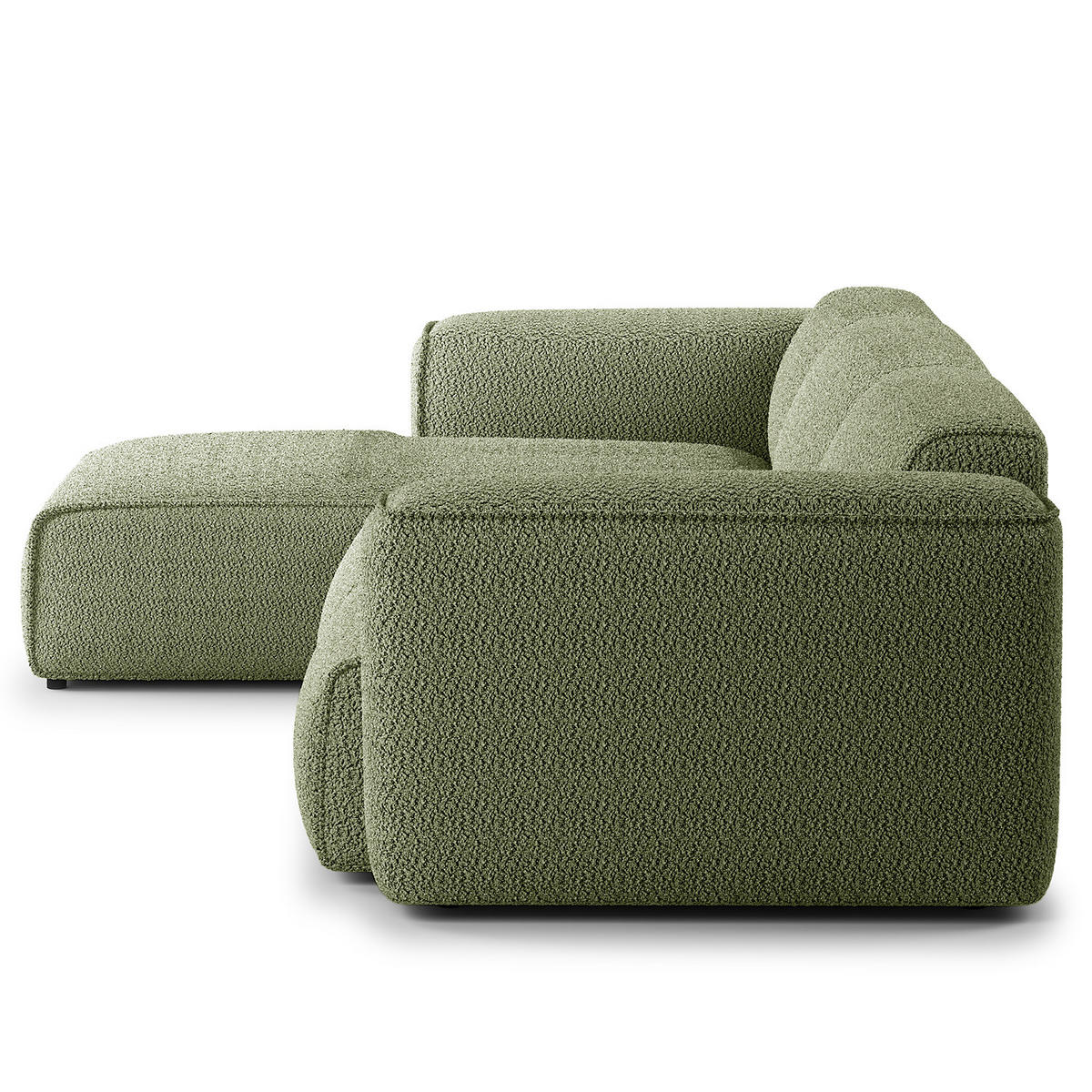 3-SITZER ECKSOFA mit Longchair - Schwarz/Grün, Kunststoff/Textil (284/173cm) - home24