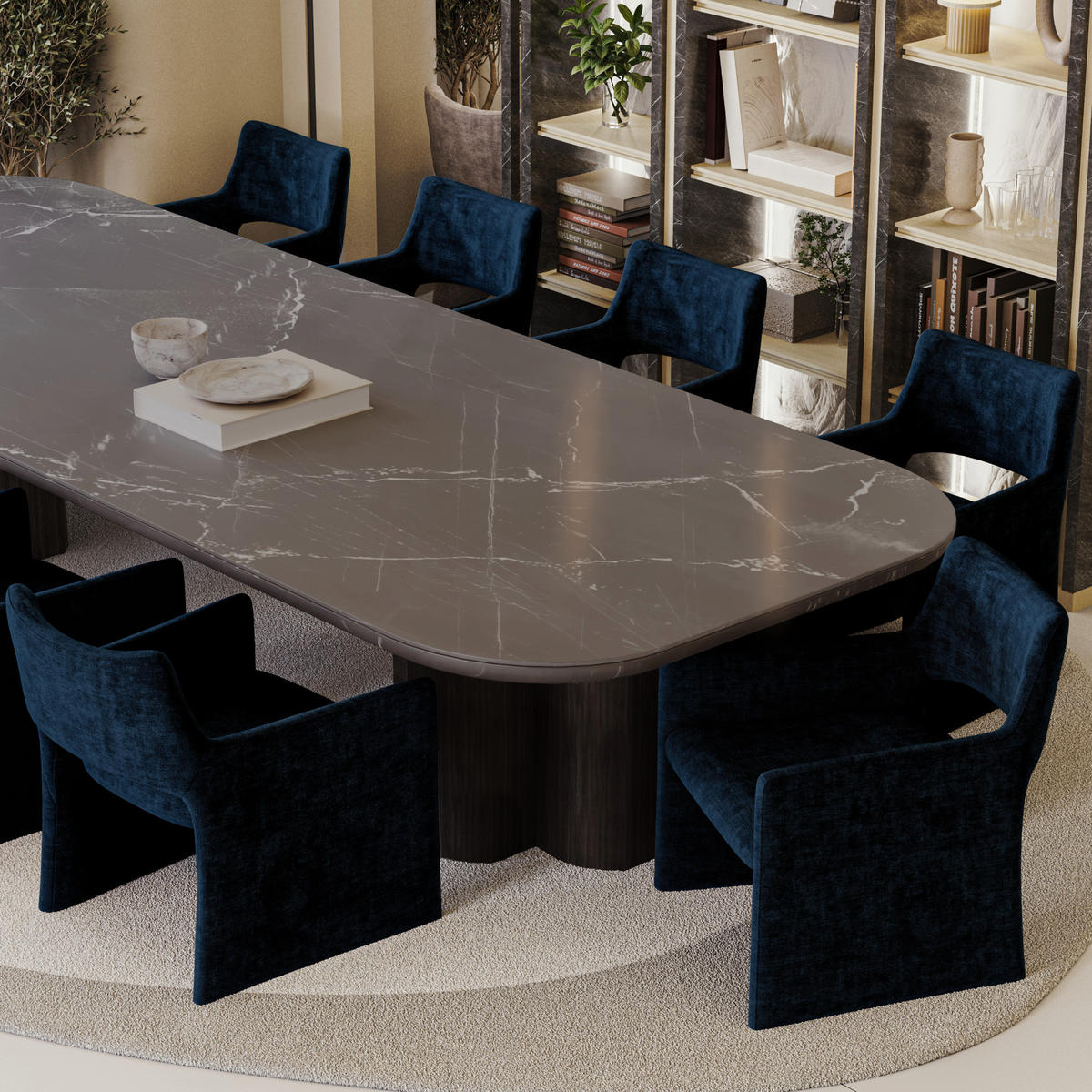 ESSZIMMERSTUHL Samt Nachtblau 73cm - Dunkelblau, Textil (73/74/71cm) - Sia Home