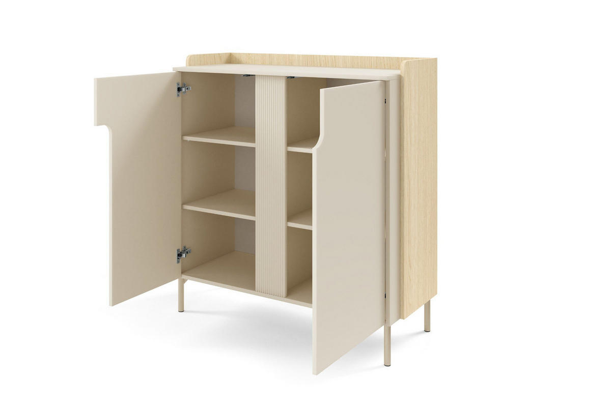 KOMMODE PAURO 08 103/110/42 cm in Eiche Mavelie / Macadamia - Eichefarben/Beige, Holzwerkstoff (103/110/42cm) - Deine Möbel 24