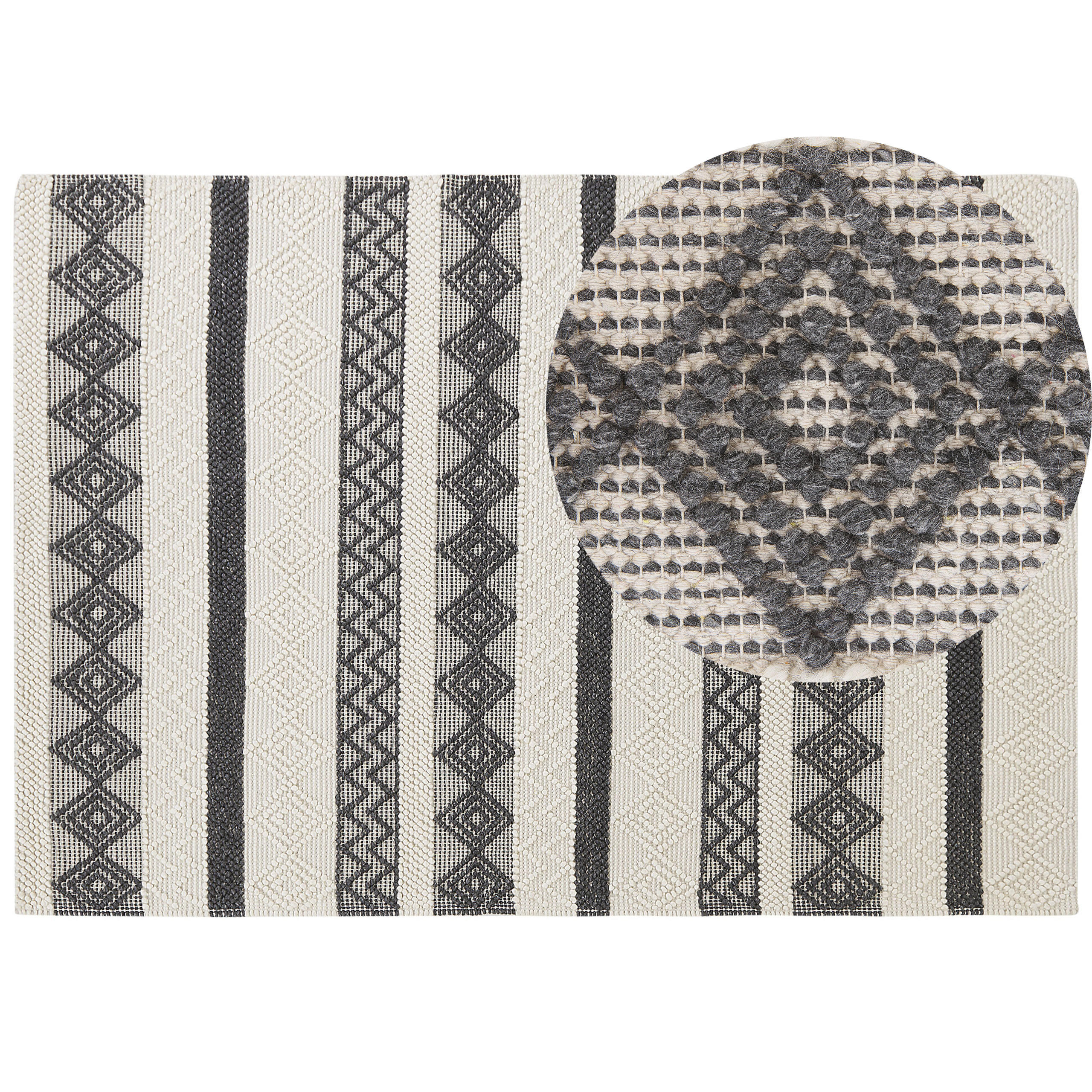 KURZFLOR-TEPPICH Davutlar 230/160 cm - Beige/Grau, Textil (160/230cm) - Beliani