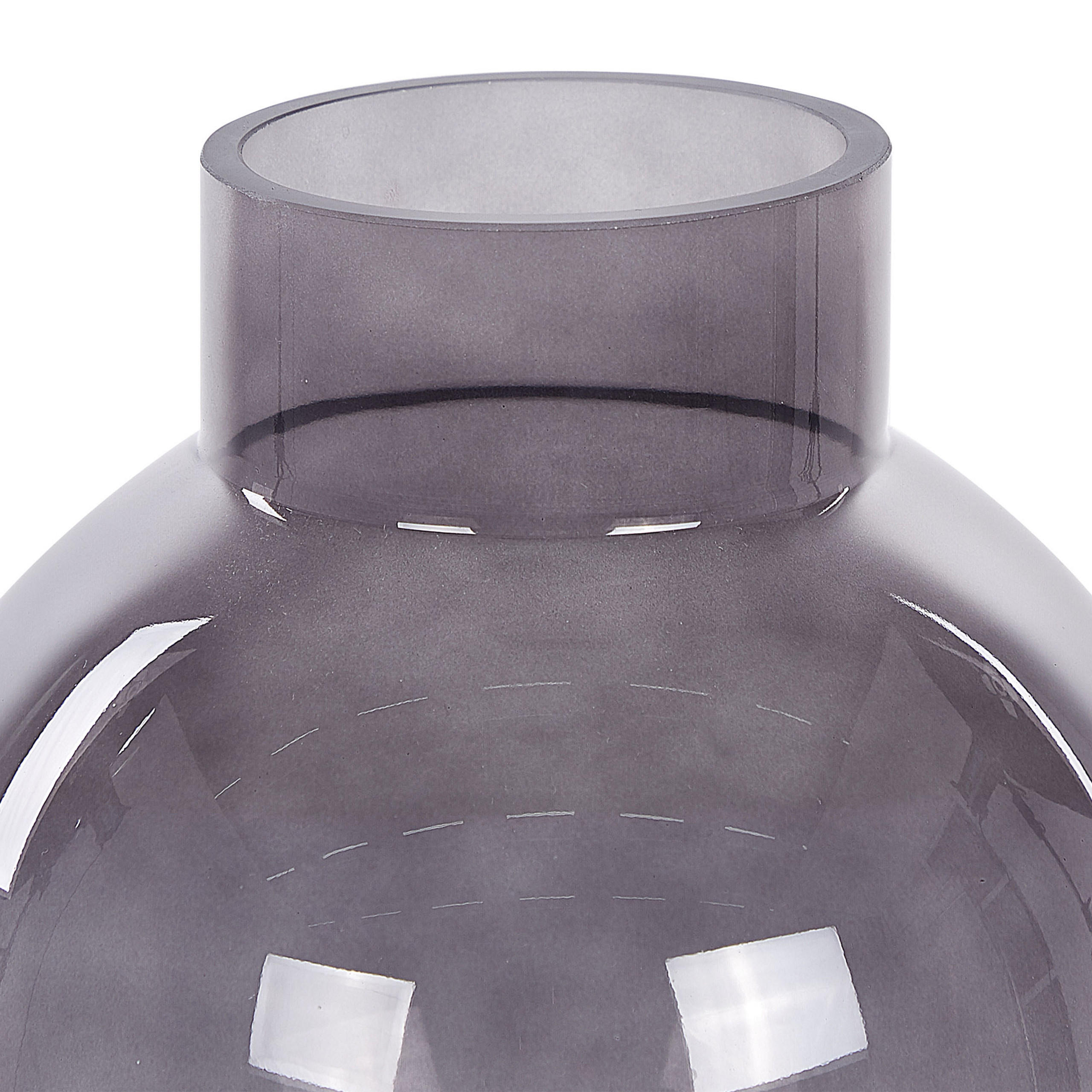 BLUMENVASE Glas grau Polydrosos - Grau, Glas (22cm) - Beliani