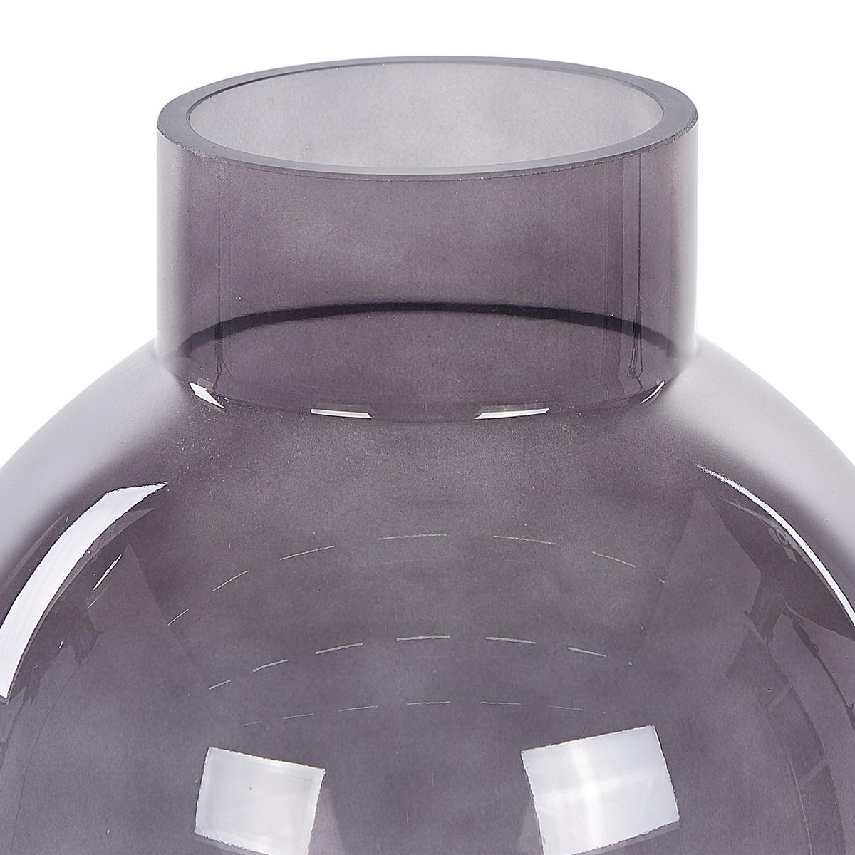 BLUMENVASE Glas grau Polydrosos - Grau, Glas (22cm) - Beliani