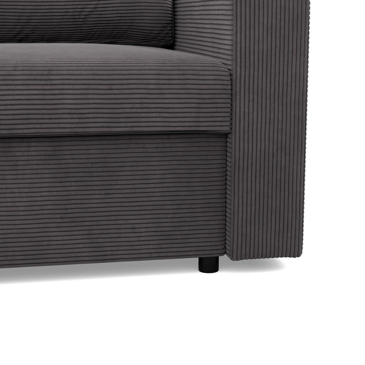 SOFA 2-SITZER MIT SCHLAFFUNKTION NEO, Cord - Dunkelgrau - Grau, Textil (148/90/87cm) - Mebligo