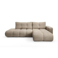 ECKSOFA DUCA R-S Beige Chenille mit Schlaffunktion - Beige, Holz (266.5/266.5cm) - MASSENO